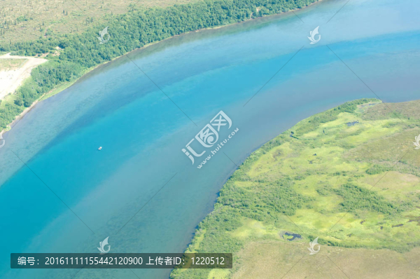 阿拉斯加河航空照片