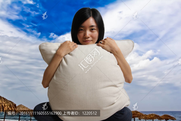 年輕的女人夢想假期