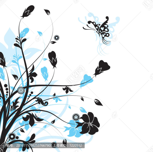 花的抽象背景；向量