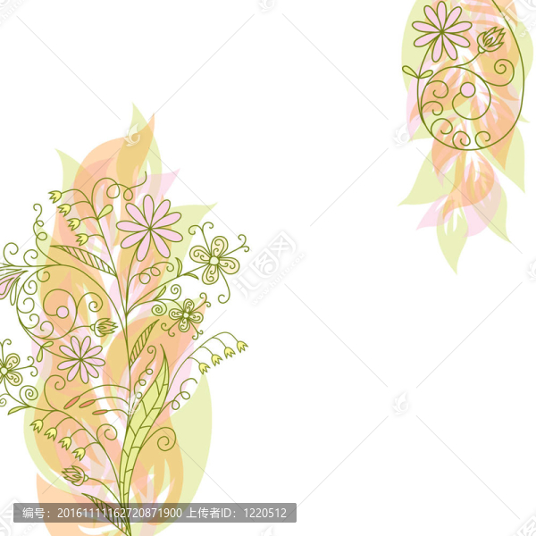 花的抽象背景；向量
