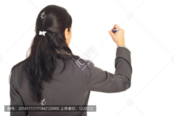 企業(yè)女性的后視圖寫在副本上