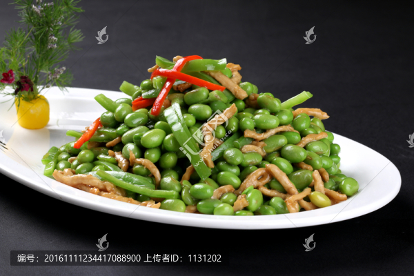 青椒毛豆炒肉絲