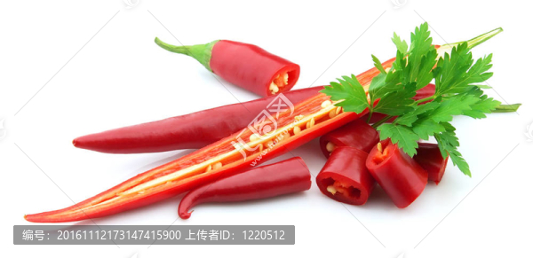 有香菜的辣椒