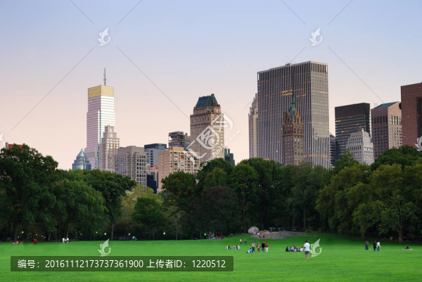 紐約市中央公園黃昏全景