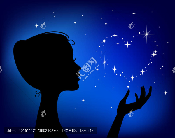 美女與明星心剪影