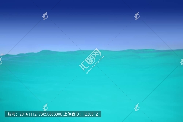 加勒比波浪綠松石水高地平線