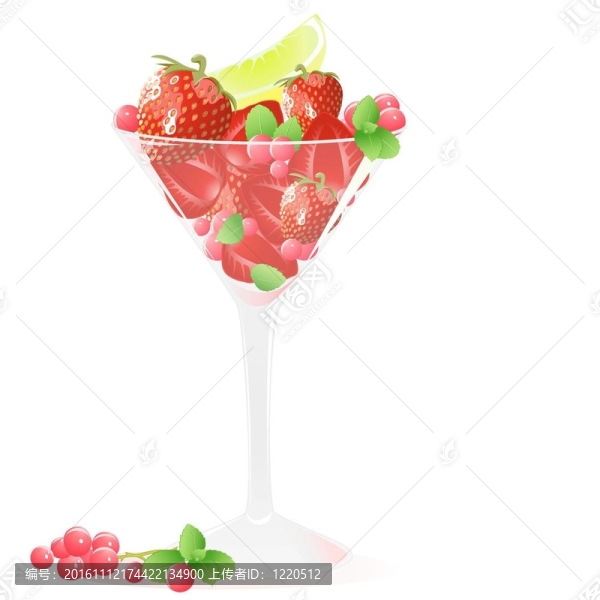 漿果和水果的玻璃