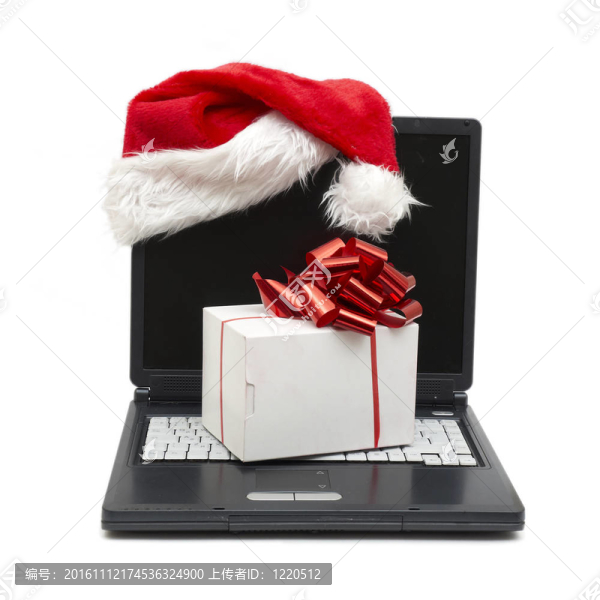 筆記本電腦上的Santa帽子