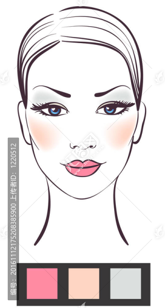 美女臉用化妝插畫