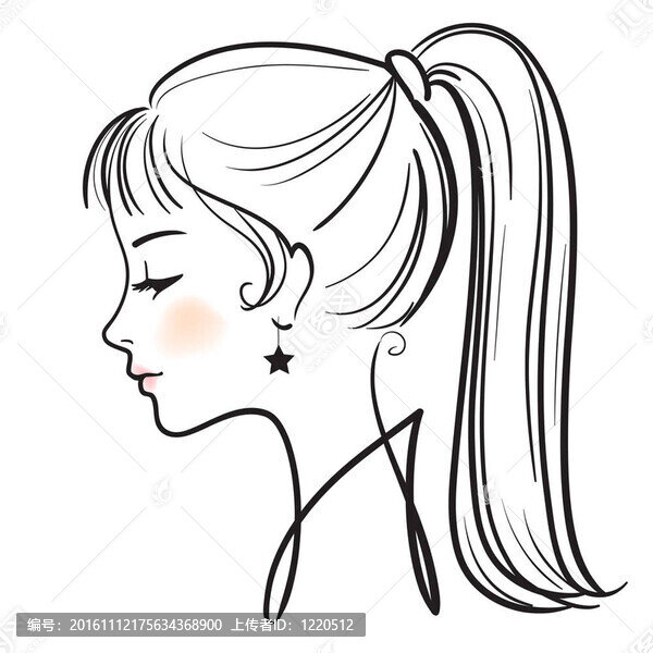 美女臉插畫