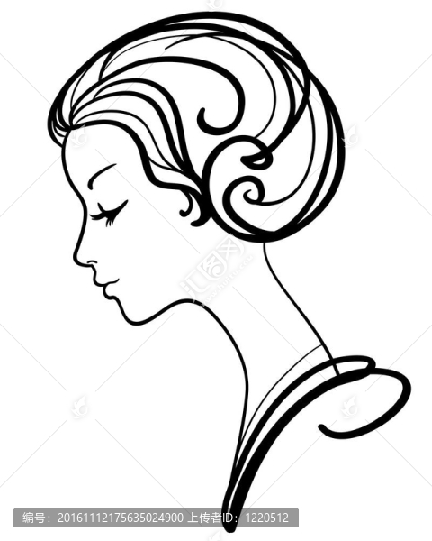美女臉插畫
