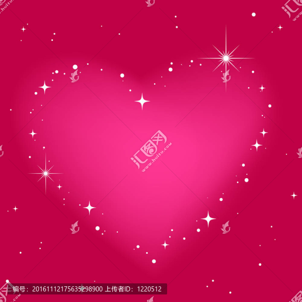 星星的心在粉紅色的天空