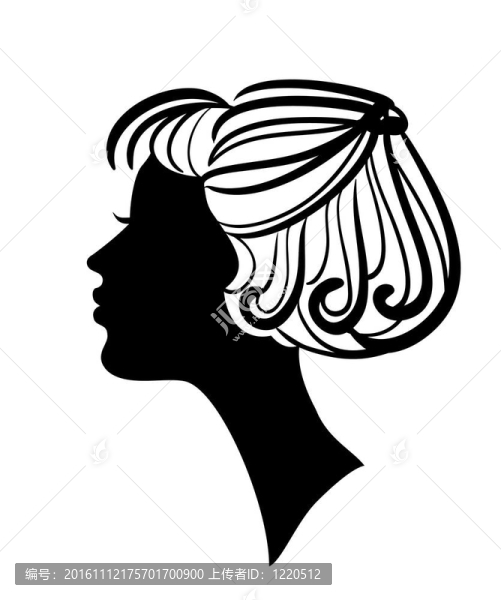 美女剪影配時(shí)尚發(fā)型圖標(biāo)