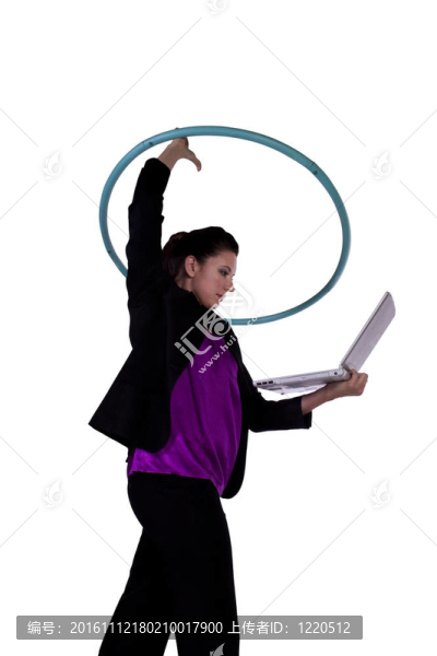 一個(gè)呼啦圈運(yùn)動(dòng)快樂(lè)的商人