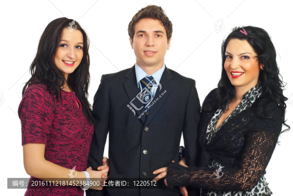 英俊的男人和兩個(gè)優(yōu)雅的女人