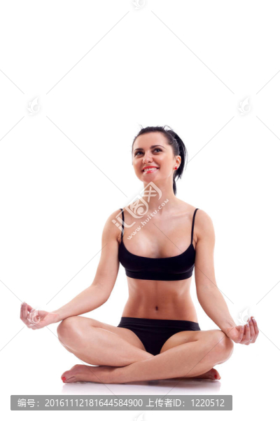 禪瑜伽健身女子白