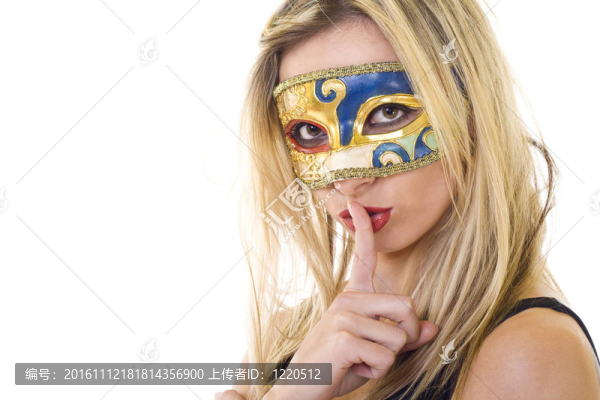 蒙面女人做沉默的手勢(shì)