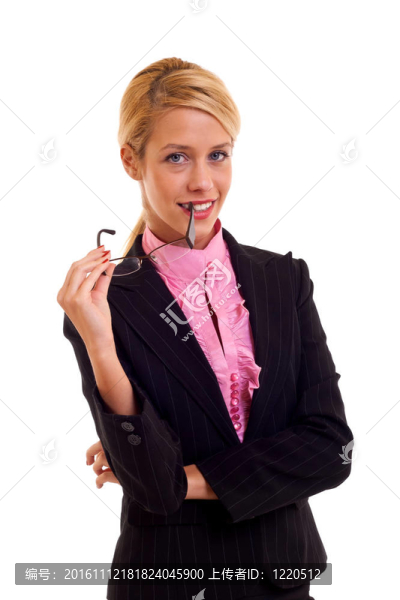 戴眼鏡的年輕商務(wù)女士