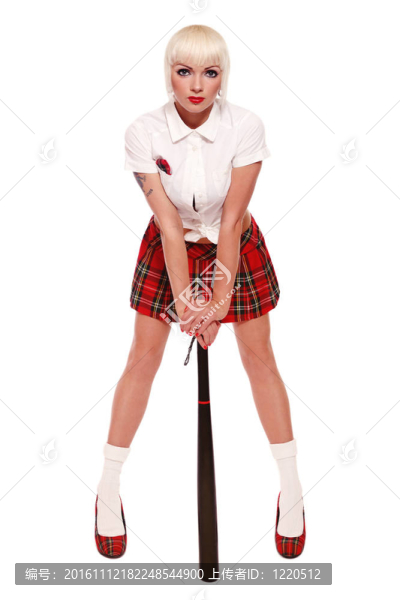 帶棒球棒的女孩