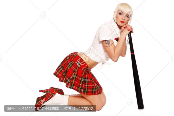 帶棒球棒的女孩