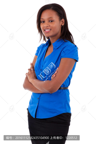 面帶微笑的非洲裔美國商業(yè)婦女