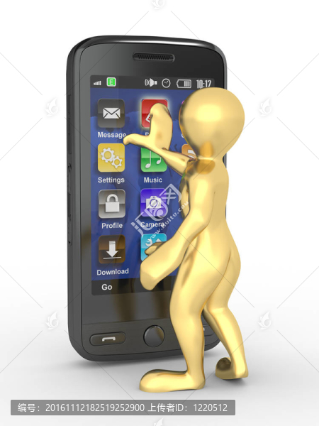 帶手機的男人。3d