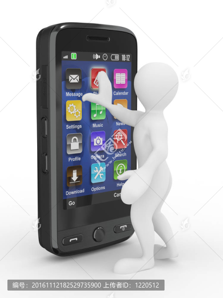 帶手機的男人。3d