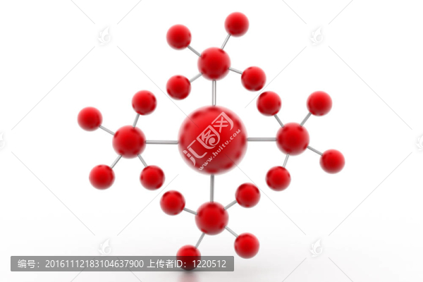 顏色的分子的三維模型