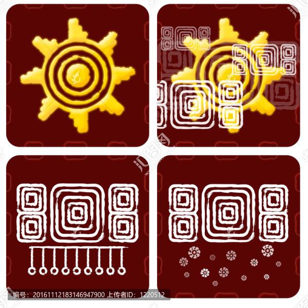 瑪雅風(fēng)格的天氣圖標(biāo)