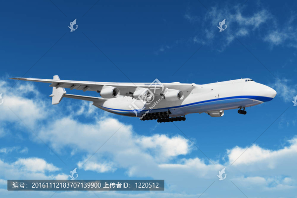 大貨運(yùn)客機(jī)在藍(lán)天白云中