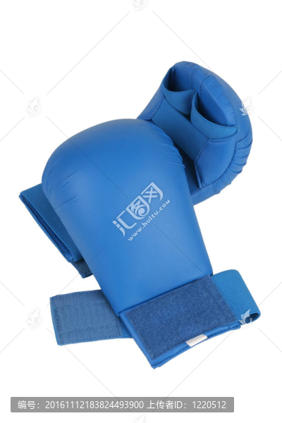 藍色的空手道手套