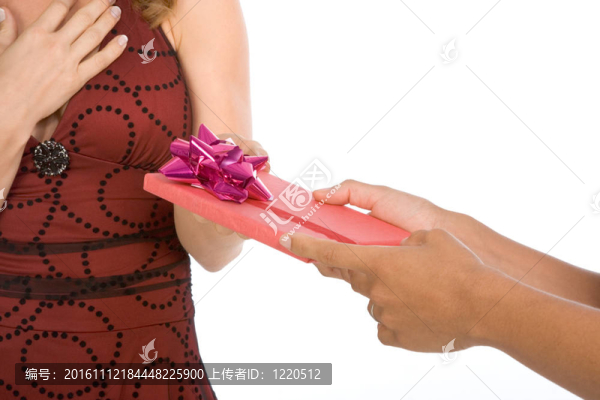 收到生日禮物的女人