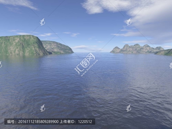 計算機生成的山湖景觀