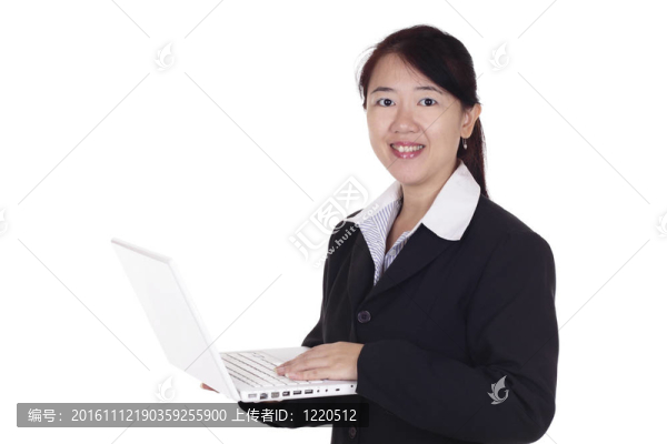 隨著筆記本電腦的商人