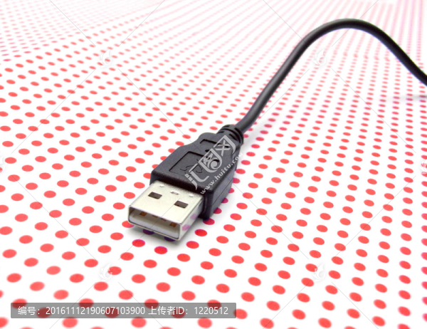 點背景的USB電纜