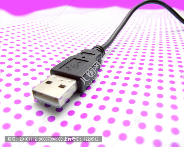 點(diǎn)背景的USB電纜