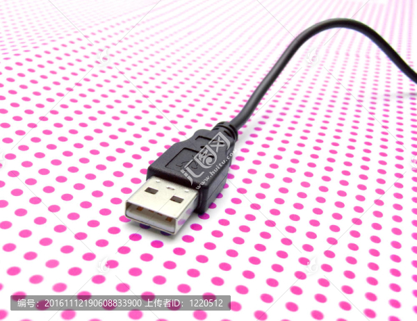 點背景的USB電纜