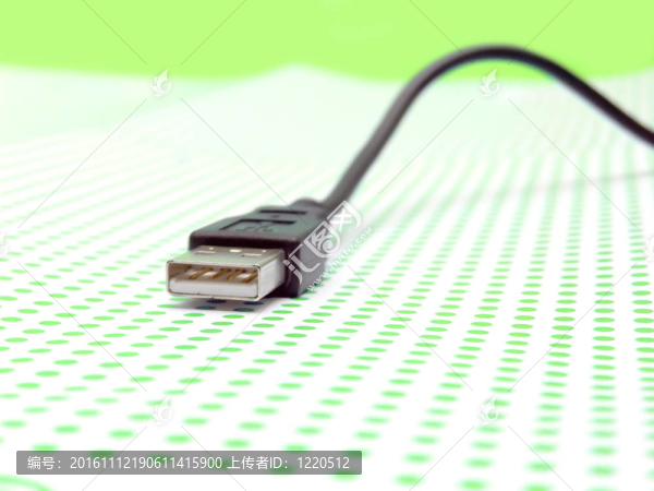 點背景的USB電纜