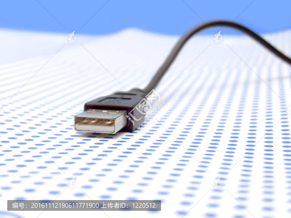 點背景的USB電纜
