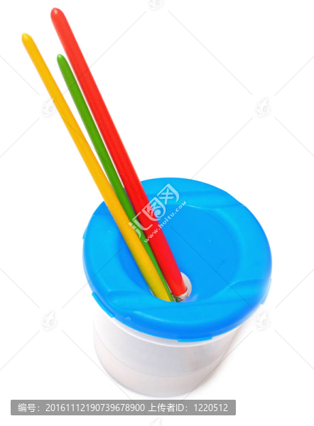 帶有刷的白色塑料容器