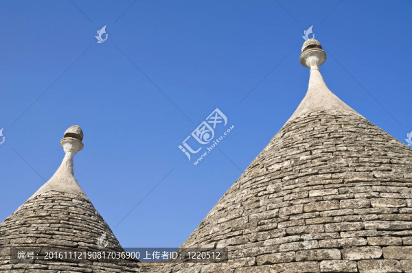 特魯利。錐形的屋頂。阿爾貝羅貝洛。Apulia。
