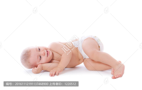 在白色背景下孤立的快樂寶貝