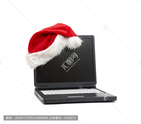 筆記本電腦上的Santa帽子