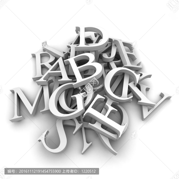 字母表堆在一堆里