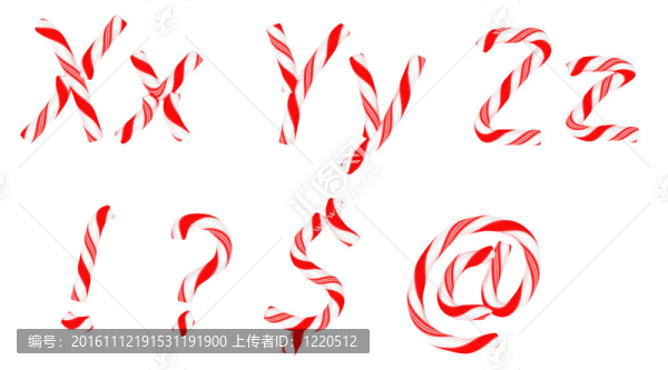 糖果字體，字母和符號