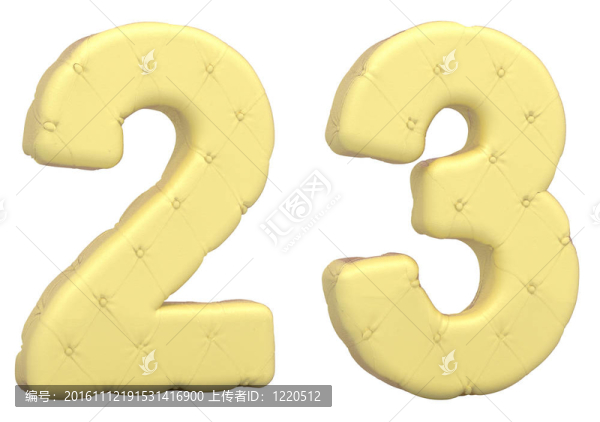 豪華軟皮革字體3,2位數(shù)