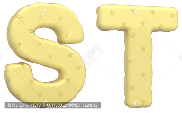 豪華軟皮革字體的T字