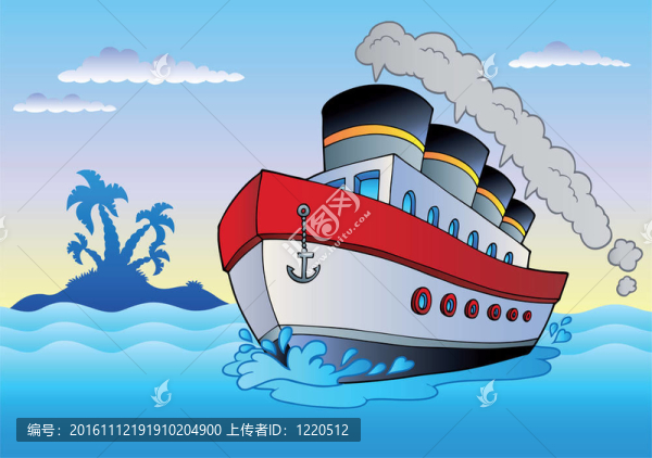 輪船在海上航行