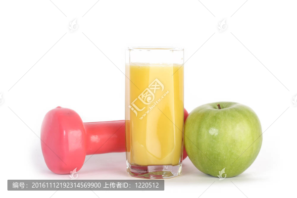 果汁和杠鈴玻璃