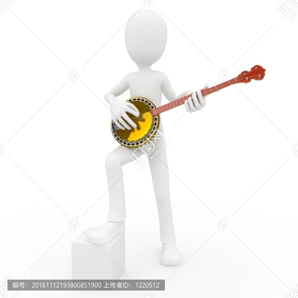 用班卓琴的三維人